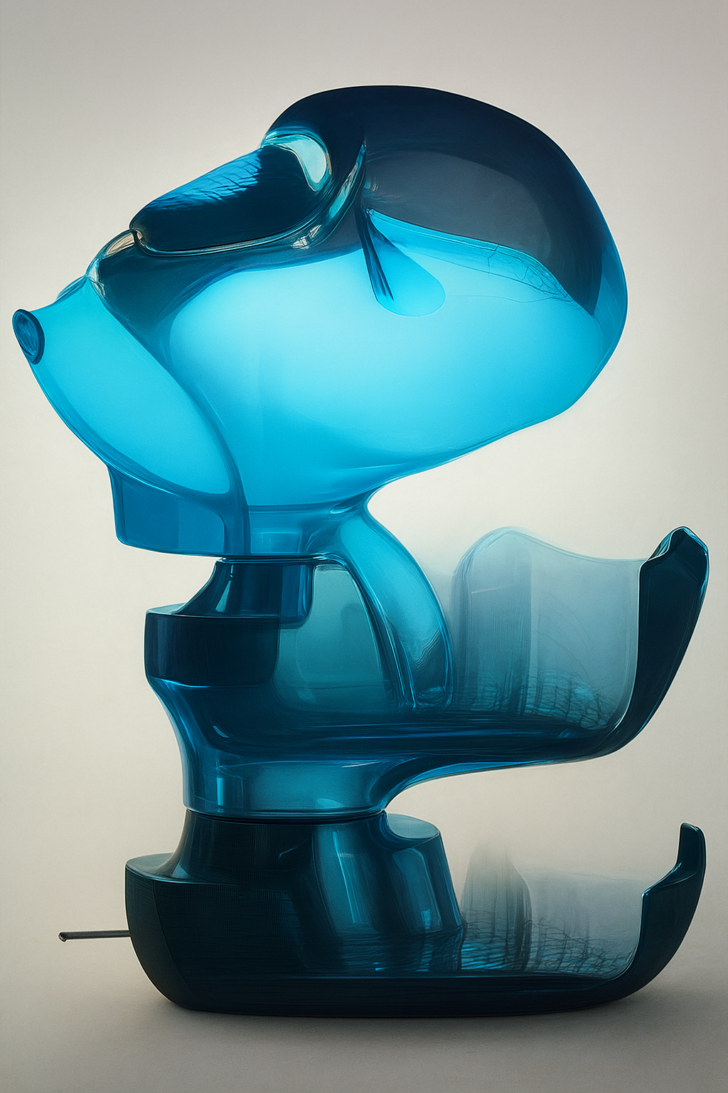 AI-generated blue abstract sculpture