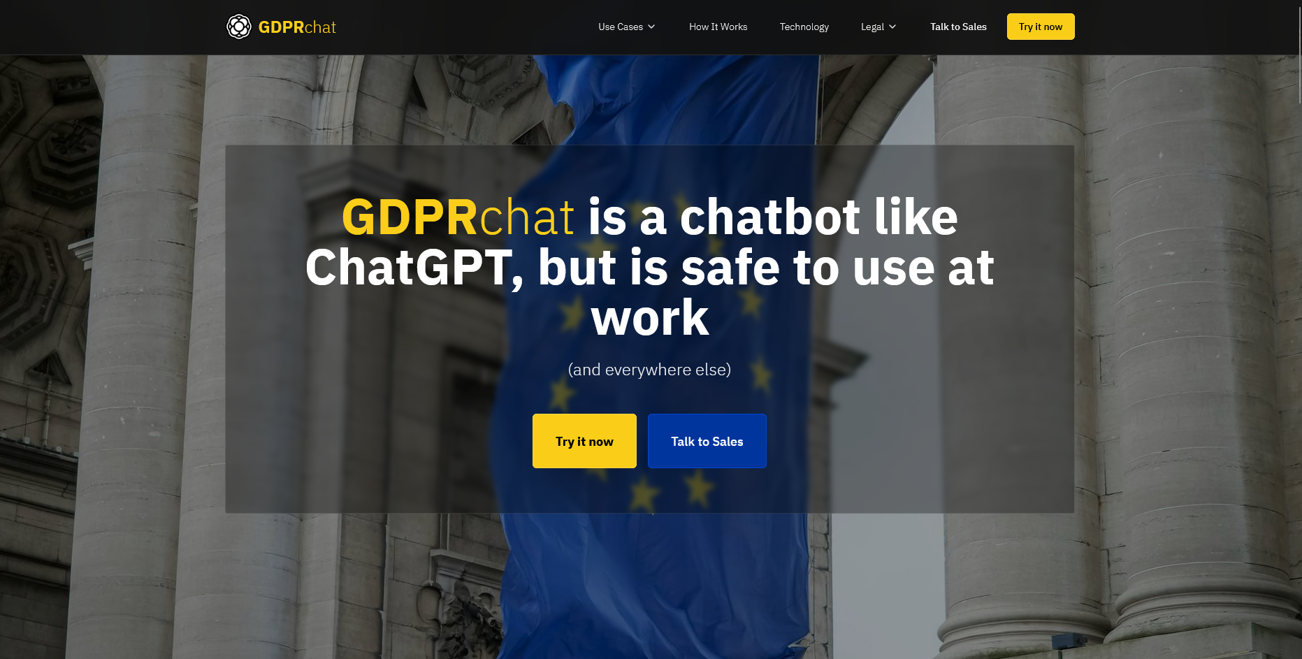 Screenshot of the GDPRchat.eu chat interface